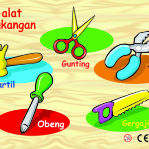 puzzle stiker seri alat pertukangan — mainan kayu edukatif Nobie Toys