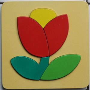 Puzzle Cat 17x17 cm Bunga — mainan kayu edukatif Nobie Toys