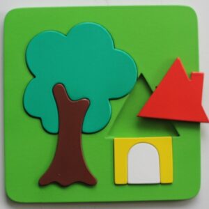 Puzzle Cat 17x17 cm Rumah Pohon — mainan kayu edukatif Nobie Toys