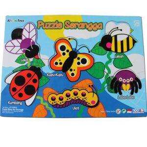 Puzzle Stiker Seri Serangga — mainan kayu edukatif Nobie Toys