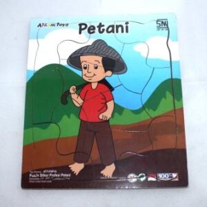 Puzzle Stiker Profesi Petani — mainan kayu edukatif Nobie Toys