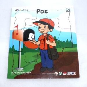 Puzzle Stiker Profesi Pak Pos — mainan kayu edukatif Nobie Toys