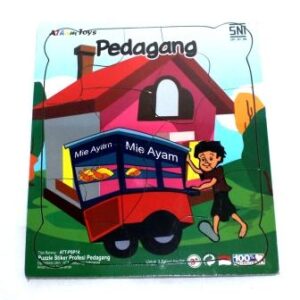 Puzzle Stiker Profesi Pedagang — mainan kayu edukatif Nobie Toys