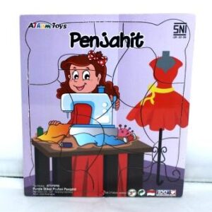 Puzzle Stiker Profesi Penjahit — mainan kayu edukatif Nobie Toys