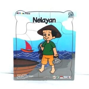 Puzzle Stiker Profesi Nelayan — mainan kayu edukatif Nobie Toys