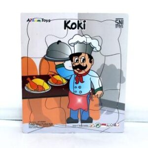 Puzzle Stiker Profesi  Koki — mainan kayu edukatif Nobie Toys