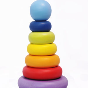 Menara Donat Pelangi — mainan kayu edukatif Nobie Toys