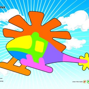 Puzzle gambar heli — mainan kayu edukatif Nobie Toys