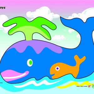 Puzzle Gambar Paus — mainan kayu edukatif Nobie Toys