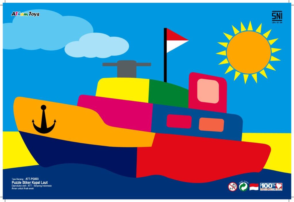 Puzzle Kapal Laut — mainan kayu edukatif Nobie Toys