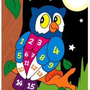 Puzzle Stiker Angka Burung Hantu — mainan kayu edukatif Nobie Toys