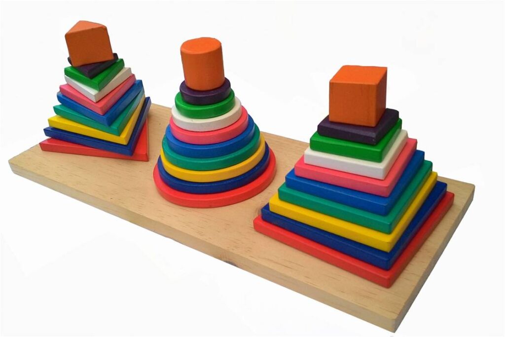 Menara 3 bentuk Jumbo Menara 3 bentuk Jumbo — mainan kayu edukatif Nobie Toys
