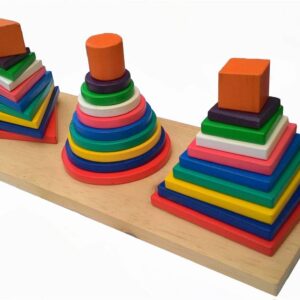 Menara 3 bentuk Jumbo — mainan kayu edukatif Nobie Toys