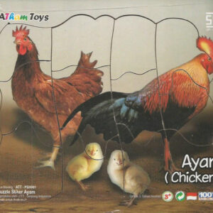 Puzzle Stiker Ayam Jago 17x20 — mainan kayu edukatif Nobie Toys