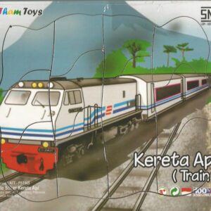 Puzzle Stiker Kereta1 17x20 — mainan kayu edukatif Nobie Toys