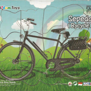Puzzle Sticker 17x20 Sepeda — mainan kayu edukatif Nobie Toys