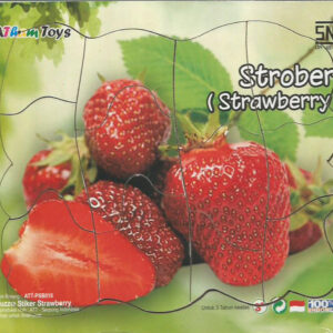 Puzzle Sticker 17x20 Strawbery — mainan kayu edukatif Nobie Toys