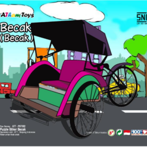Puzzle Stiker Becak 17x20 — mainan kayu edukatif Nobie Toys