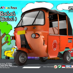 Puzzle Stiker 17x20 Bajaj — mainan kayu edukatif Nobie Toys