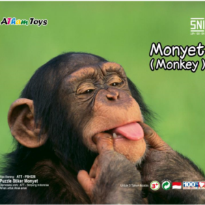 Puzzle Stiker 17x20 Monyet — mainan kayu edukatif Nobie Toys