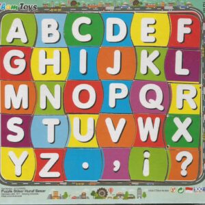 Puzzle sticker huruf besar 17x20 — mainan kayu edukatif Nobie Toys