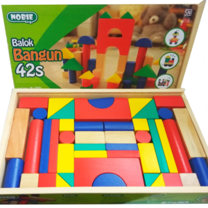Balok Bangun Kayu 42S — mainan kayu edukatif Nobie Toys
