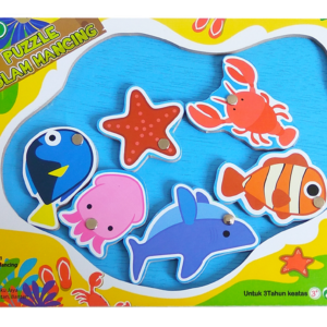 Puzzle Mancing 1 — mainan kayu edukatif Nobie Toys