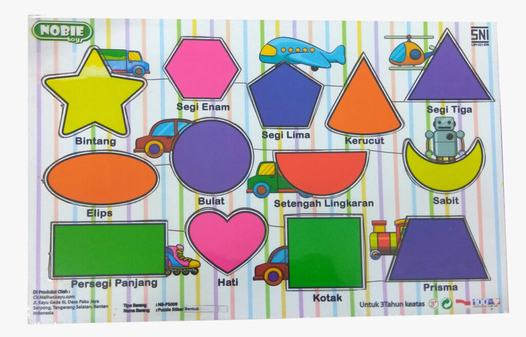 Puzzle Sticker Bentuk Puzzle Sticker Bentuk — mainan kayu edukatif Nobie Toys