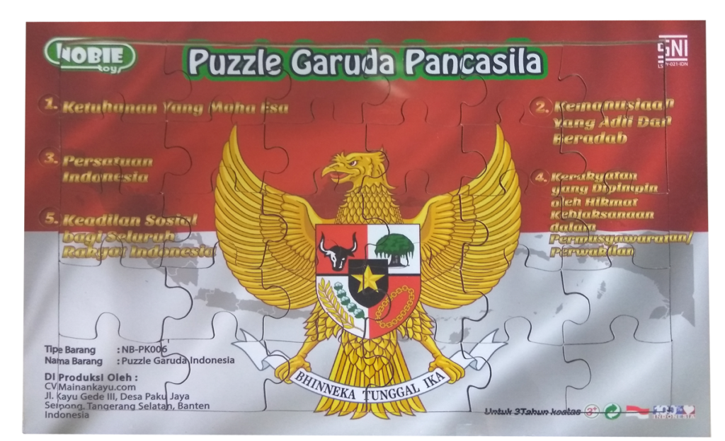 Puzzle Garuda Pancasila — mainan kayu edukatif Nobie Toys