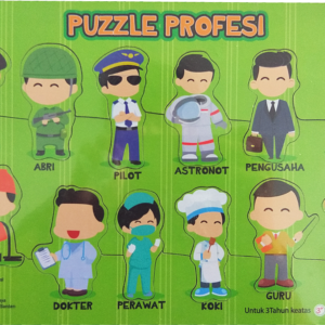puzzle stiker seri profesi — mainan kayu edukatif Nobie Toys