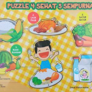 Puzzle 4 Sehat 5 Sempurna — mainan kayu edukatif Nobie Toys