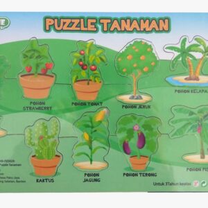 Puzzle Stiker Seri Tanamanku — mainan kayu edukatif Nobie Toys