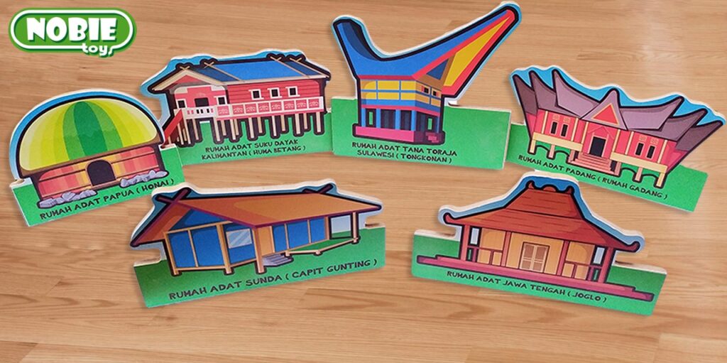 Maket Rumah Adat 2D — mainan kayu edukatif Nobie Toys