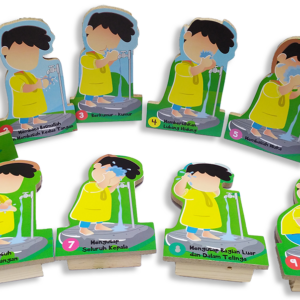Maket 2D Wudhu Laki Laki — mainan kayu edukatif Nobie Toys