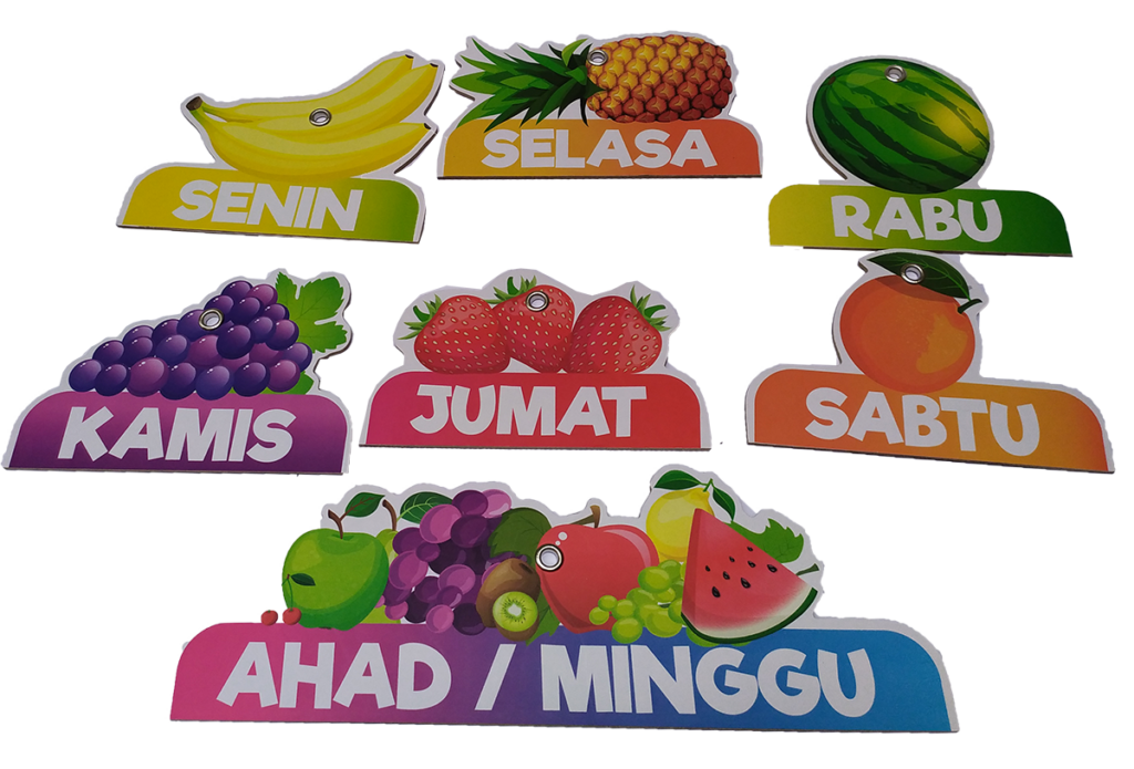 Nama Nama Hari Buah Nama Nama Hari Buah — mainan kayu edukatif Nobie Toys
