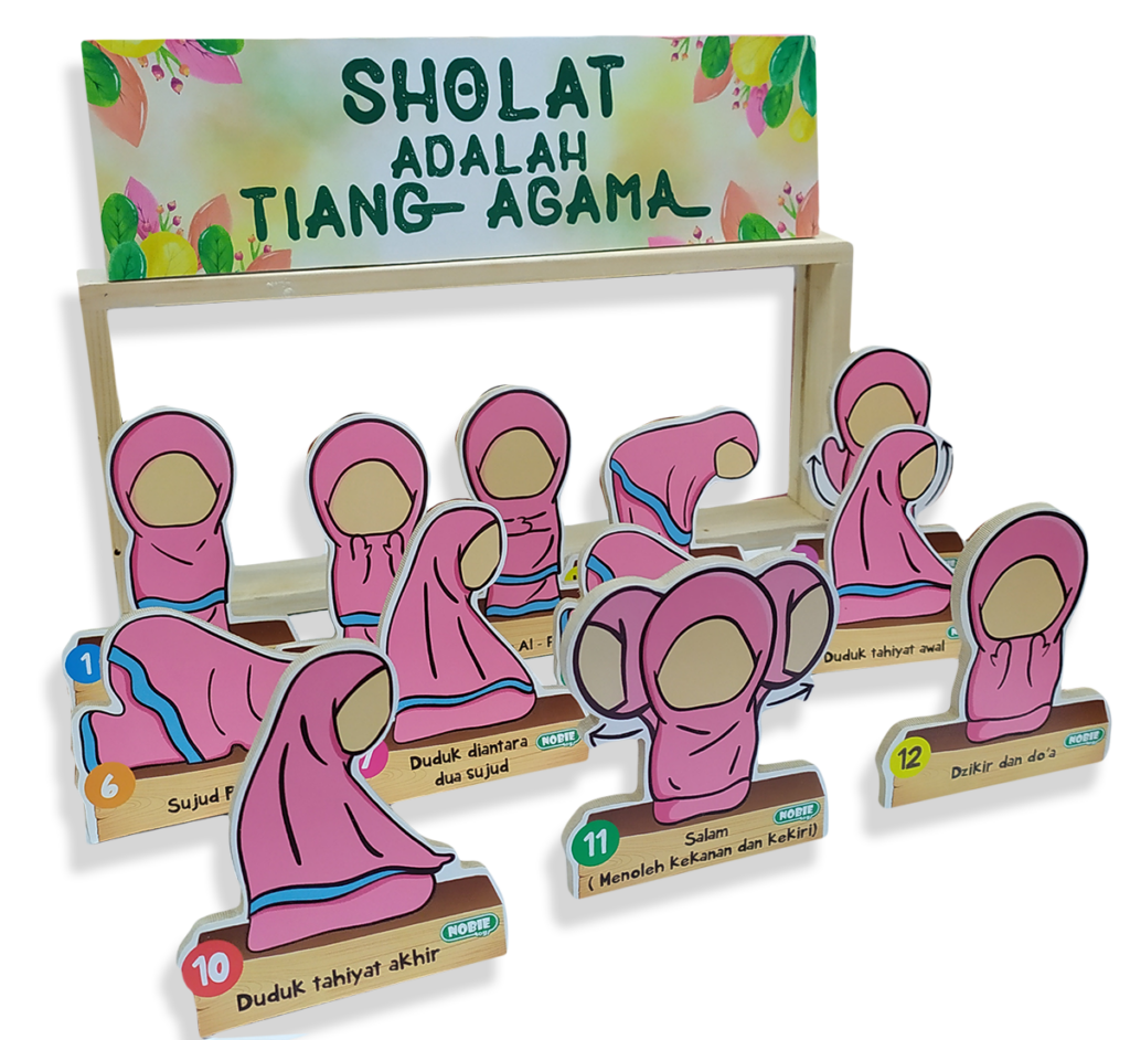 Maket 2D  Sholat Perempuan — mainan kayu edukatif Nobie Toys
