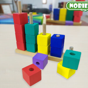 Menara Bertingkat Kotak — mainan kayu edukatif Nobie Toys