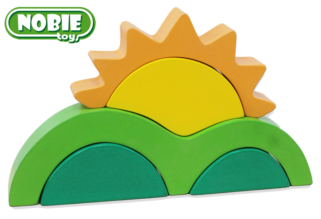 Balok Pelangi Bukit dan Matahari — mainan kayu edukatif Nobie Toys