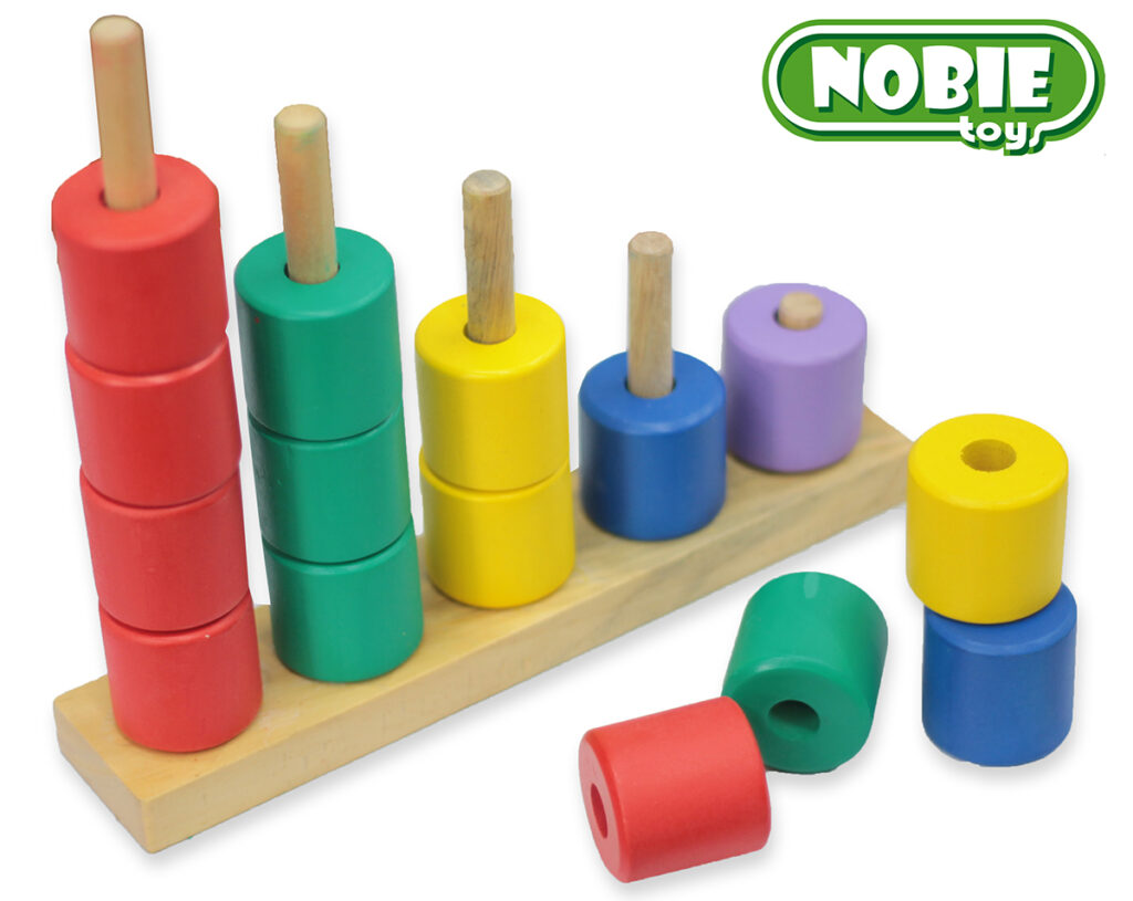 Menara Bertingkat Silinder Menara Bertingkat Silinder — mainan kayu edukatif Nobie Toys
