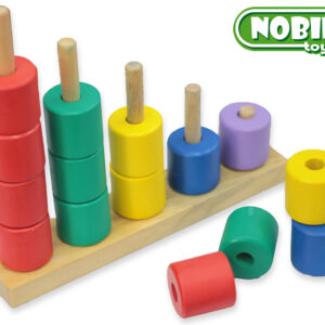 Menara Bertingkat Silinder — mainan kayu edukatif Nobie Toys