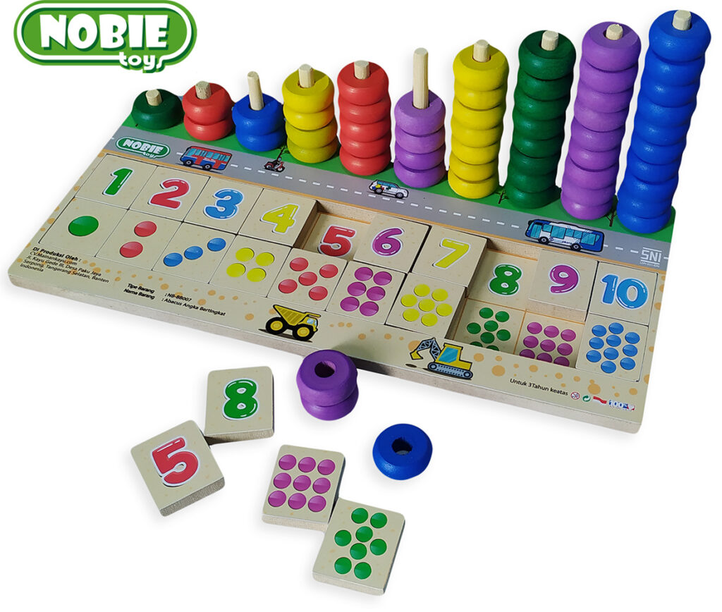Abacus angka bertingkat — mainan kayu edukatif Nobie Toys