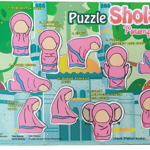 Puzzle Stiker Sholat Perempuan — mainan kayu edukatif Nobie Toys