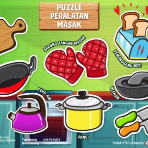 Puzzle Peralatan Masak — mainan kayu edukatif Nobie Toys