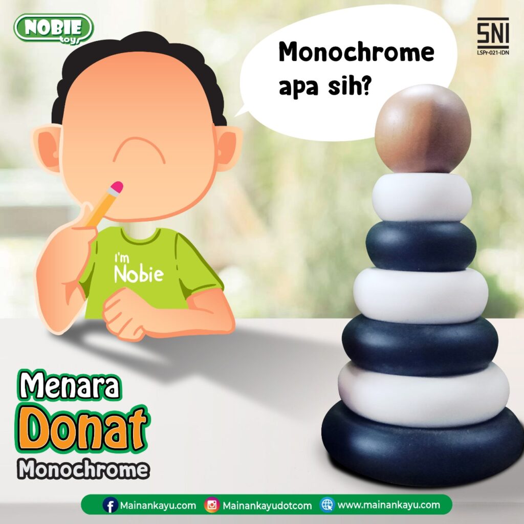 Menara Donat Monochrome Menara Donat Monochrome — mainan kayu edukatif Nobie Toys