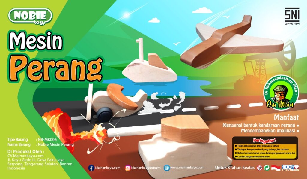 Nobie Mesin Perang — mainan kayu edukatif Nobie Toys