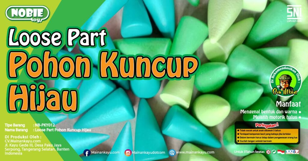 Loose Part Kuncup Hijau — mainan kayu edukatif Nobie Toys