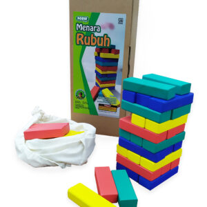 Menara Rubuh (Tumbling Tower) 12 TIngkat — mainan kayu edukatif Nobie Toys