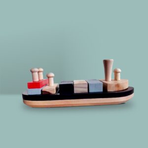 Balok Perahu Monochrome — mainan kayu edukatif Nobie Toys