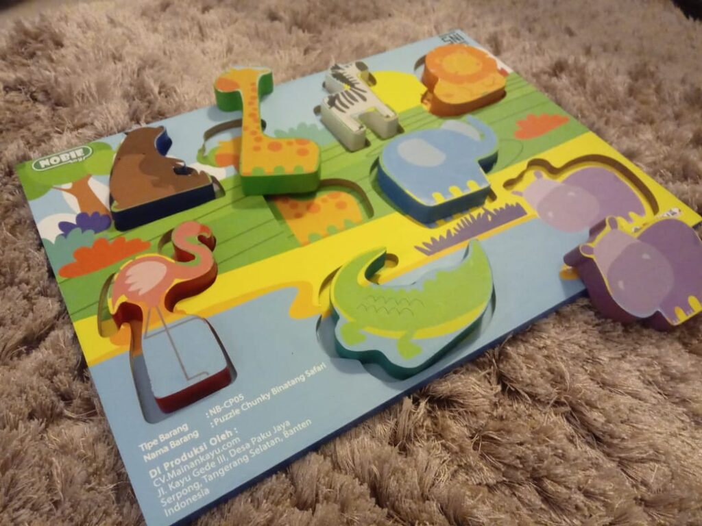 Puzzle Chunky Binatang Safari Puzzle Chunky Binatang Safari — mainan kayu edukatif Nobie Toys