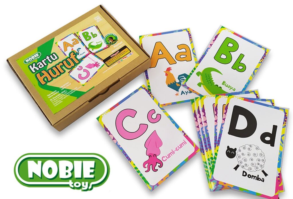 KARTU HURUF — mainan kayu edukatif Nobie Toys